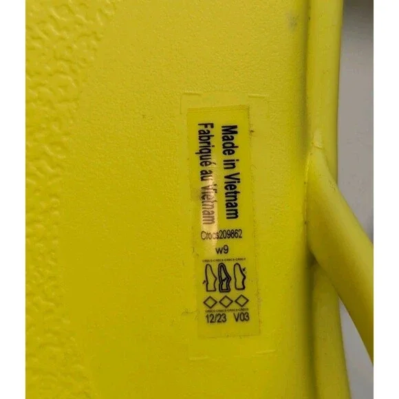 CROCS Sandals Miami Open Toe Loop Yellow Slip On flip Flop Flats Womens 9 - Picture 6 of 7